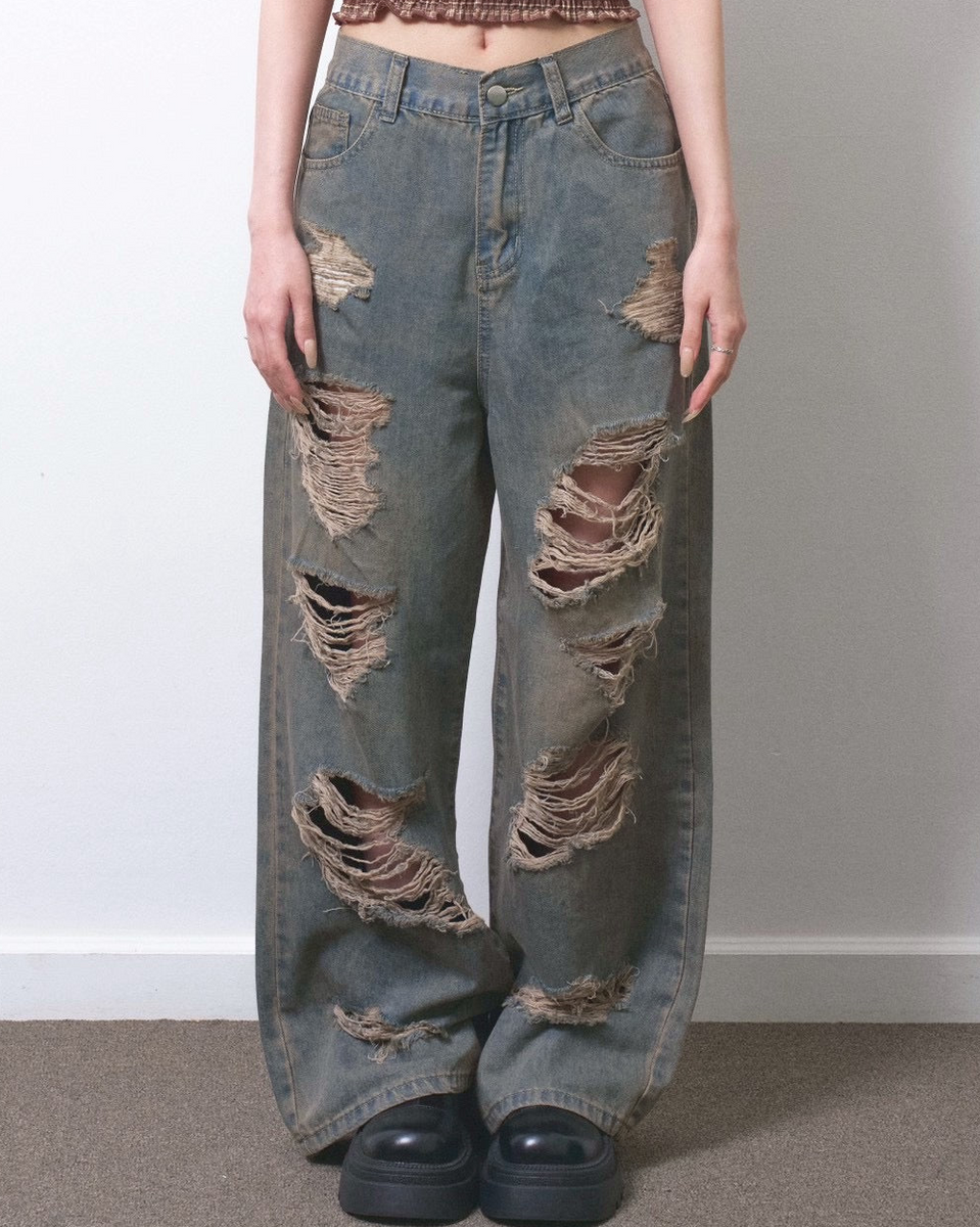 Vintage Damaged Denim – unsually