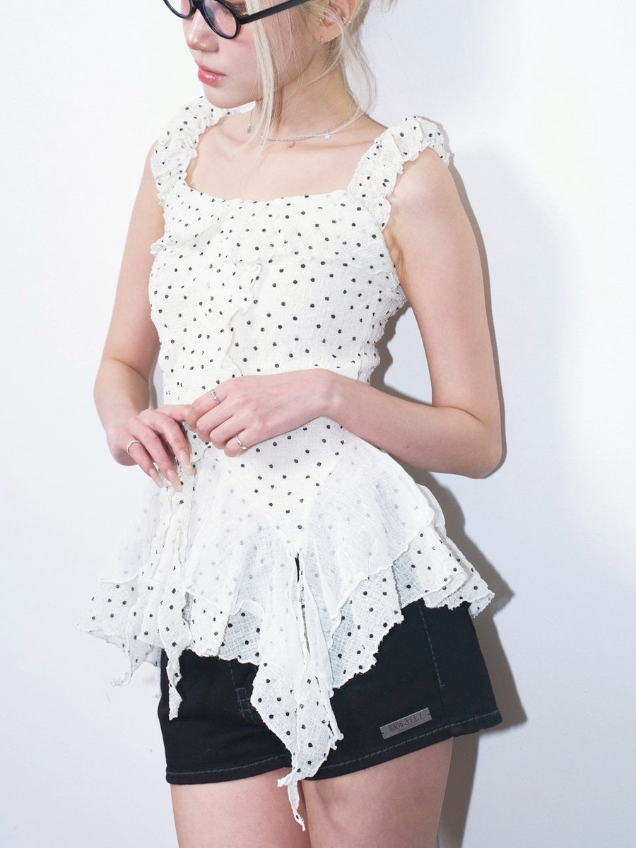 RESTOCK】Dot Frill Top – unsually