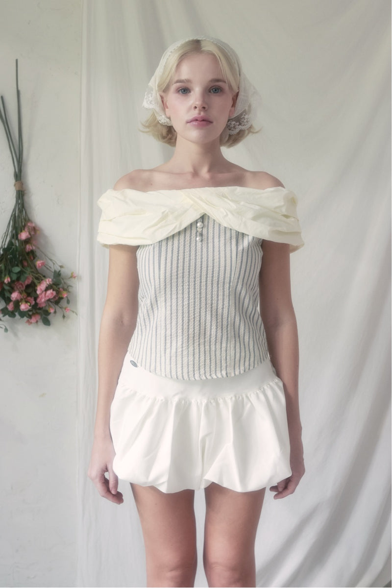Leila Puff Sleeve Top- Stripe main image 1