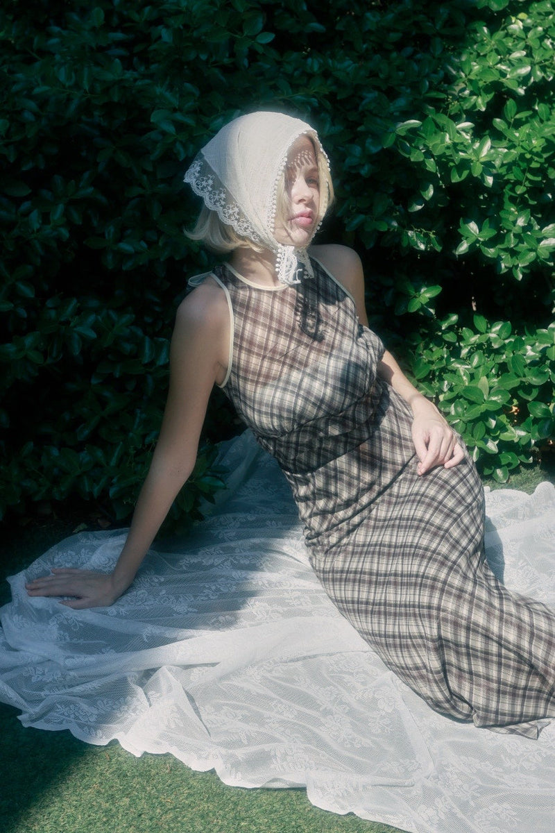 Halter Neck Check Dress – unsually