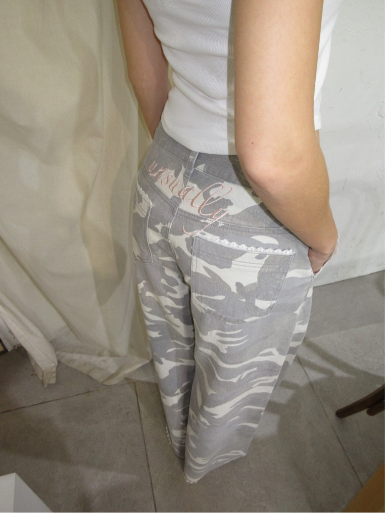 パンツ unsually Lace Camouflage Denim Lace Camouflage Denim – unsually