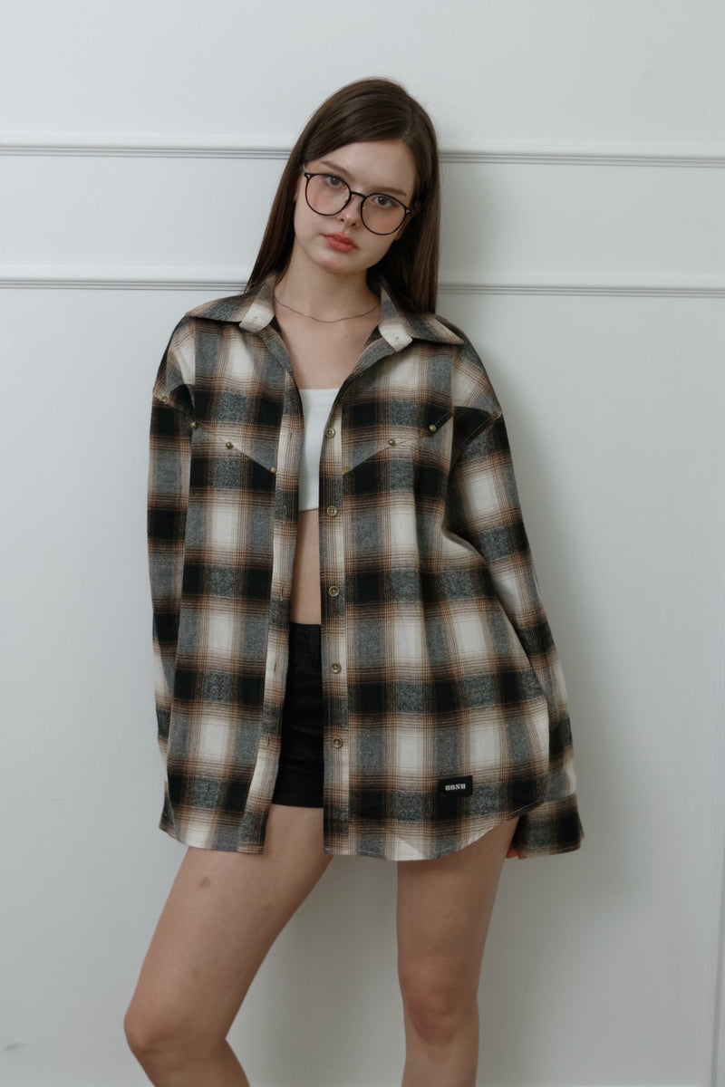 RESTOCK】Studded Check Shirt – unsually