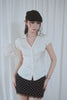 Satin V-Neck Lace Shirt -butter ivory