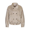 Velour High Neck Jacket -beige