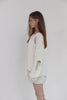 Distressed Knit Top -cream