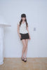 Dot Mini Skirt -black