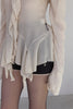 Frill Blouse Top -white