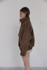 Velour High Neck Jacket -brown