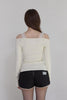 Lace Detail Off-Shoulder Top -cream