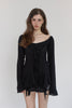 Frill Blouse Top -black
