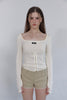 Square Neck Corset Top -cream