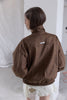 Velour High Neck Jacket -brown