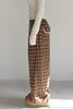Check Lace Long Pants -brown