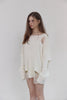 Distressed Knit Top -cream