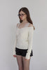 Lace Detail Off-Shoulder Top -cream