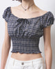 Check Shirring Top