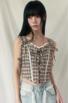 Check Corset Bustier(beige)