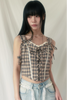 Check Corset Bustier(beige)
