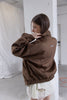 Velour High Neck Jacket -brown