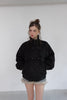 Velour High Neck Jacket -black