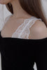 Lace Detail Off-Shoulder Top -black
