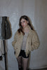 Velour High Neck Jacket -beige