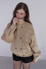 Velour High Neck Jacket -beige