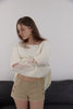 Distressed Knit Top -cream