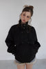 Velour High Neck Jacket -black
