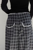 Check Lace Long Pants -black