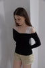 Lace Detail Off-Shoulder Top -black