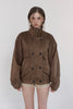 Velour High Neck Jacket -brown