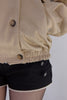 Velour High Neck Jacket -beige