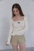Square Neck Corset Top -cream