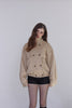 Velour High Neck Jacket -beige