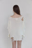 Distressed Knit Top -cream