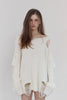 Distressed Knit Top -cream