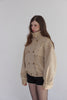 Velour High Neck Jacket -beige