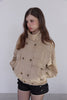 Velour High Neck Jacket -beige