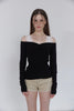 Lace Detail Off-Shoulder Top -black