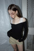 Lace Detail Off-Shoulder Top -black