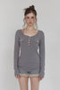 Fur Trim Knit Set-Up -charcoal