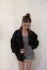 Velour High Neck Jacket -black