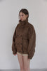 Velour High Neck Jacket -brown