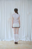 Satin V-Neck Lace Shirt -pink