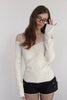 Lace Detail Off-Shoulder Top -cream