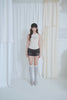 Vintage Washed Studded Denim Shorts -black