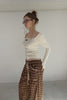 Check Lace Long Pants -brown