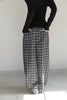 Check Lace Long Pants -black