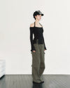 Multi-button Cargo Pants(khaki)